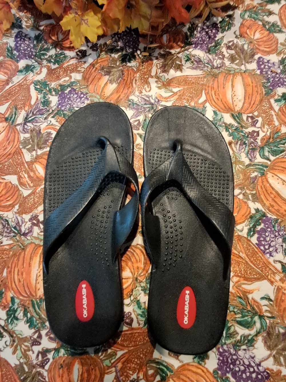 Okabashi Men’s Black Flip Flop Sandals Size XL